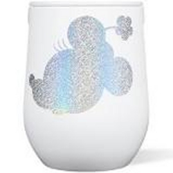 12oz Disney Minnie White Silhouette Sparkle Stemless